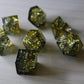 Dark Sun (Green And Yellow) Forge Fire Glass DND Dice Set