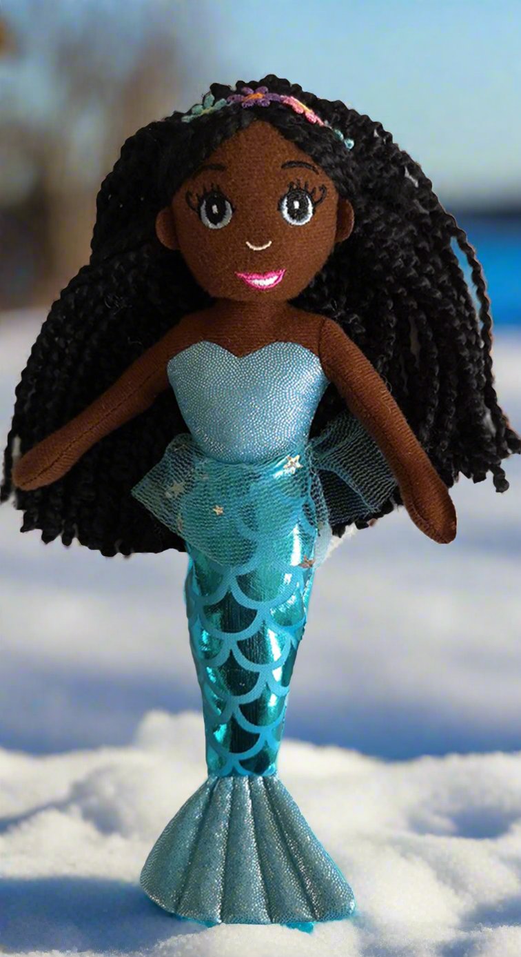 A Dark Brown Skin Tone Mermaid Doll