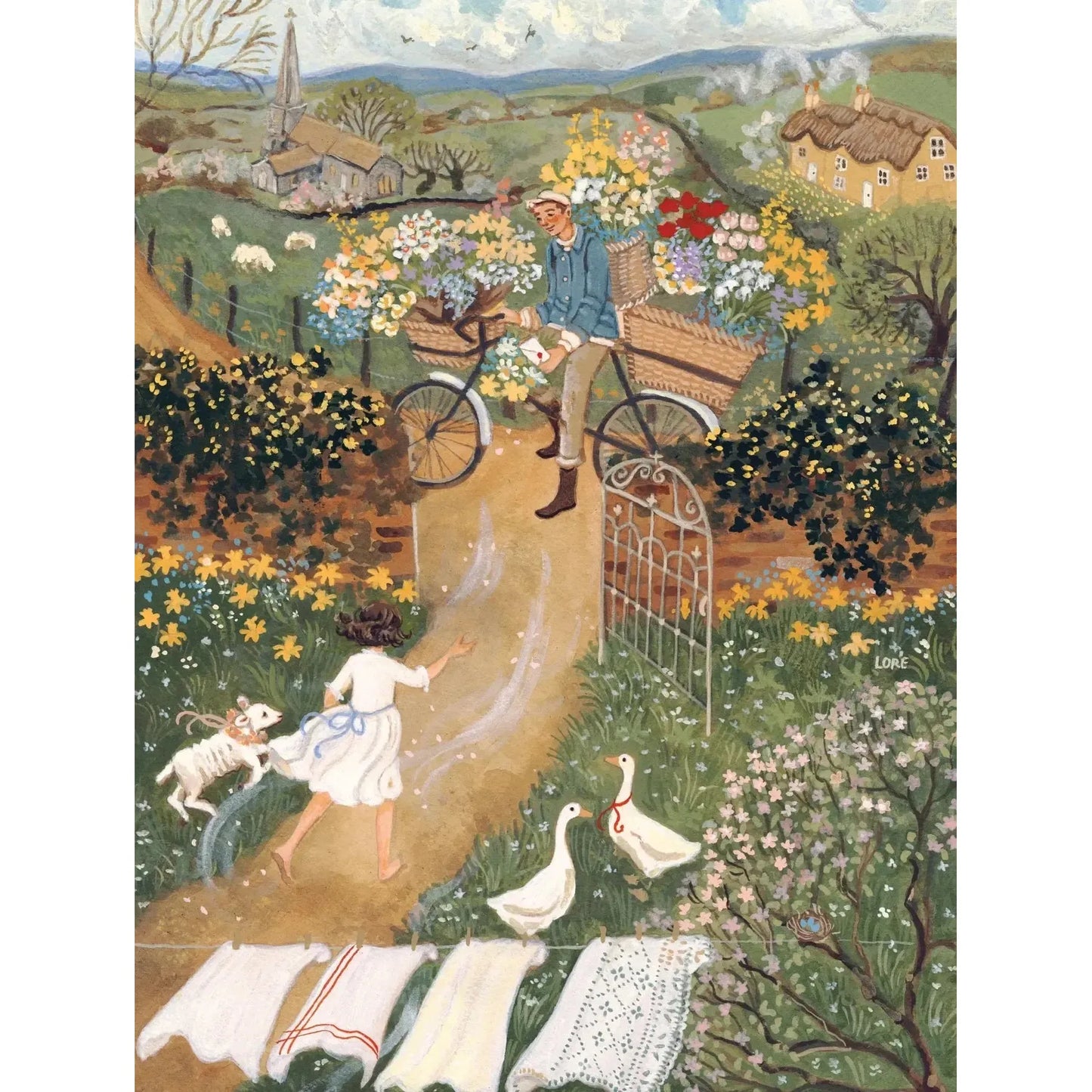 Delivering Spring by Loré Pemberton 1000 Piece Jigsaw Puzzle NYPC