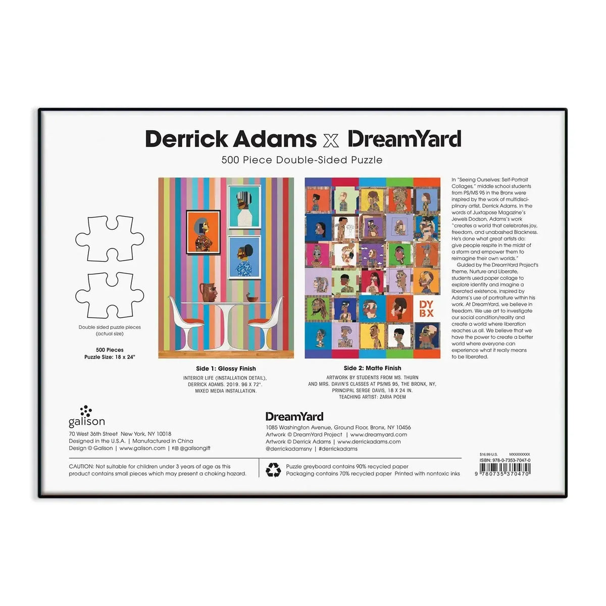 Derrick Adams x DreamYard 500 Piece Double-Sided Jigsaw Puzzle Galison