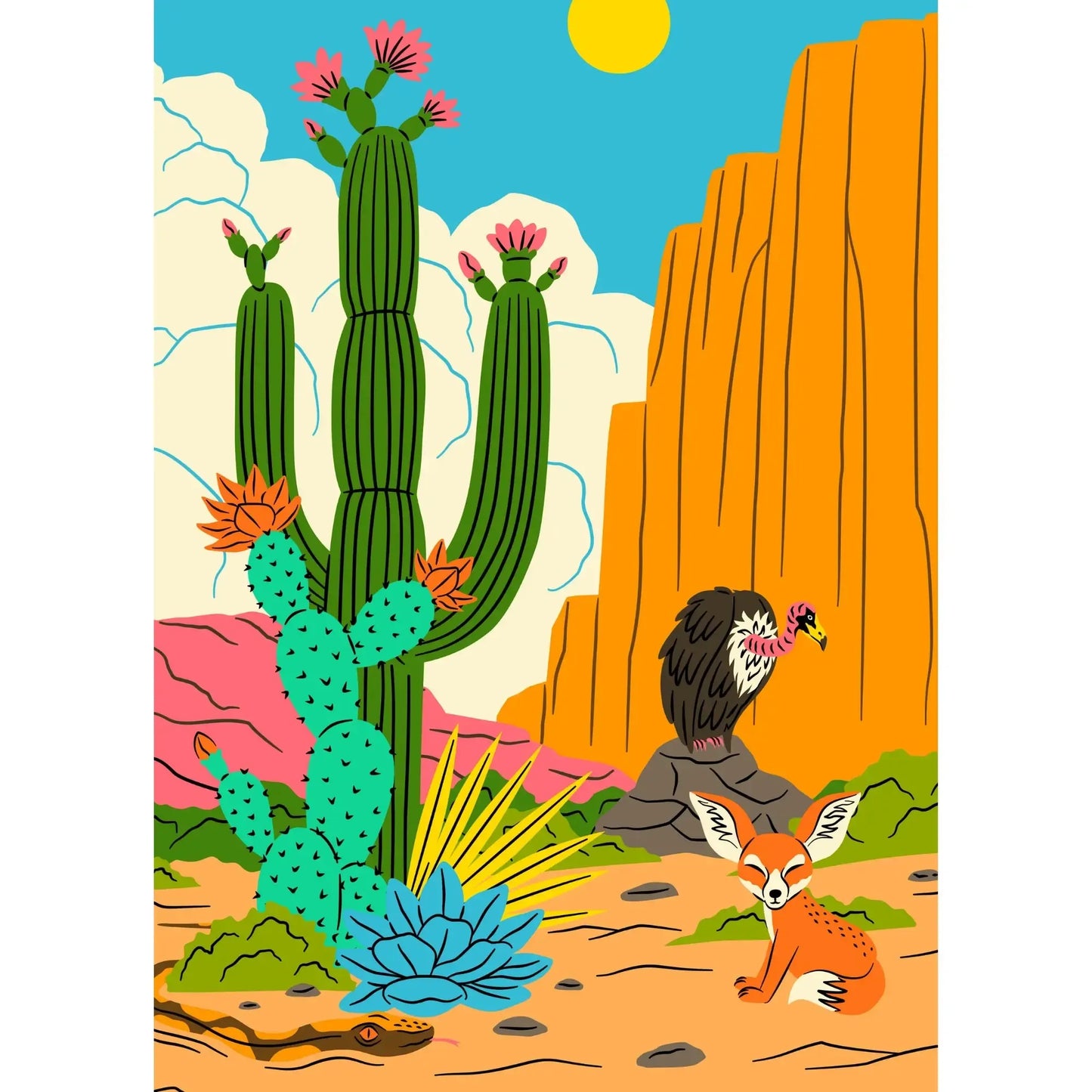Desert Friends 99 Piece Mini Jigsaw Puzzle Puzzledly