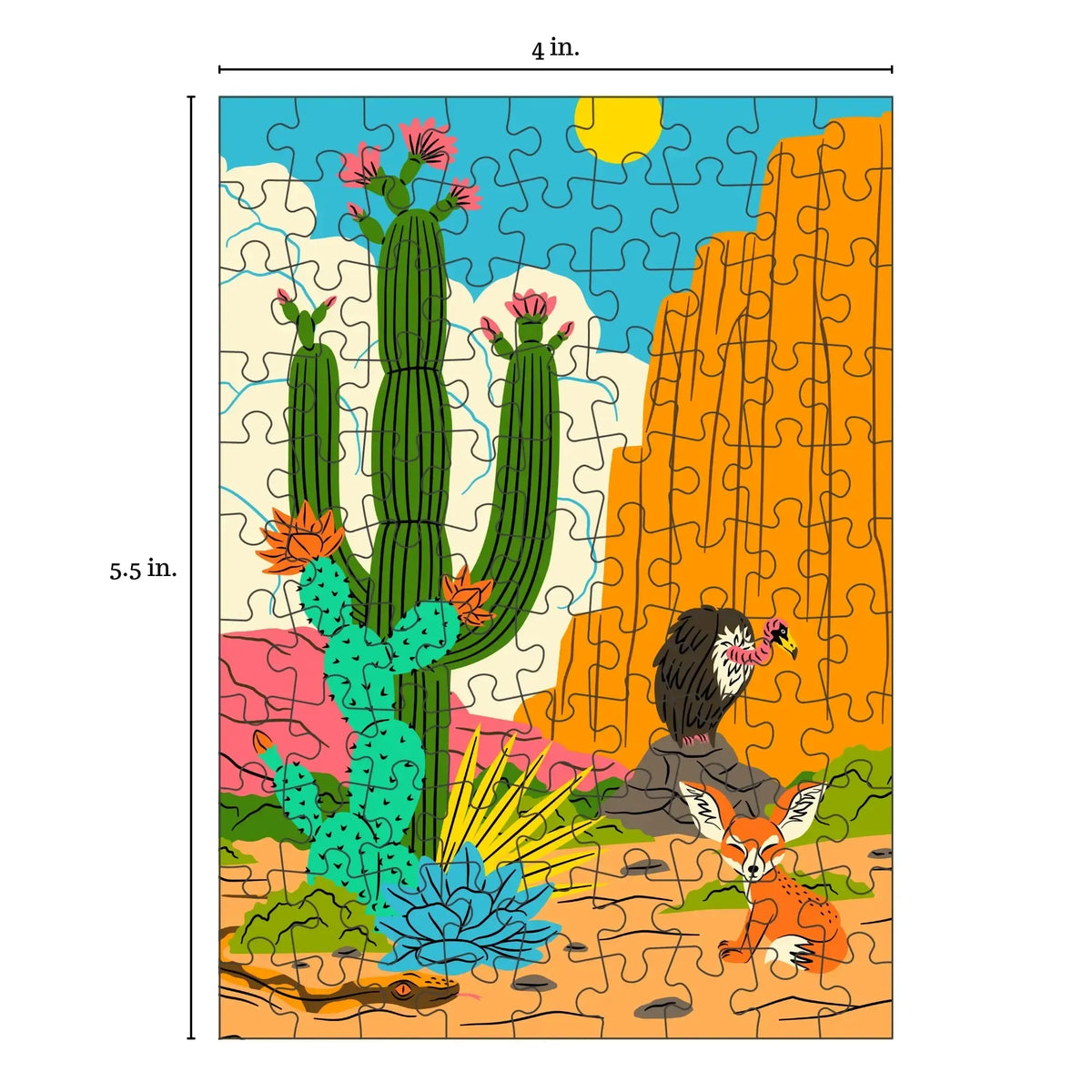 Desert Friends 99 Piece Mini Jigsaw Puzzle Puzzledly