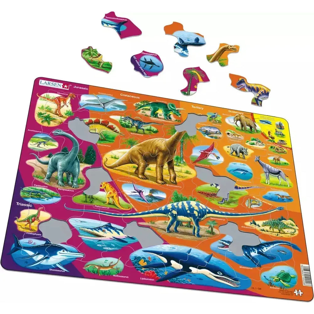Dinosaurs Triassic Period to Today 85 Piece Tray Jigsaw Puzzle Larsen
