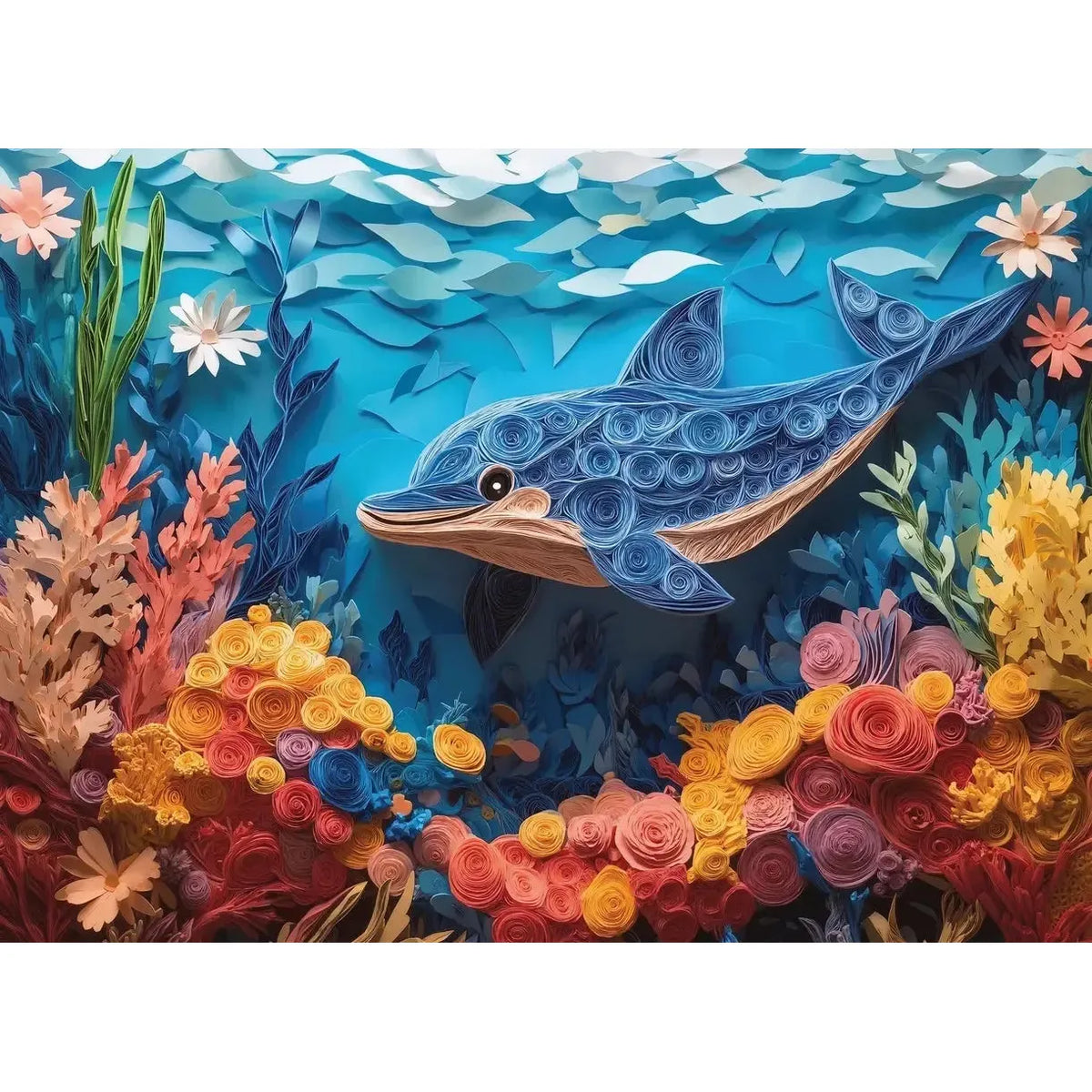 Dolphin Reef 1000 Piece Jigsaw Puzzle Final Piece