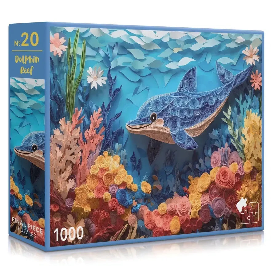Dolphin Reef 1000 Piece Jigsaw Puzzle Final Piece