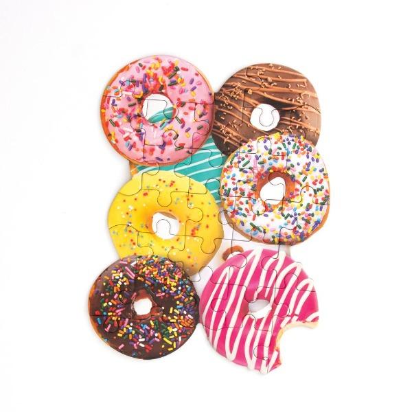 Donuts 24 Piece Mini Shaped Jigsaw Puzzle Paper House