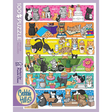 Doodlecat Days 100 Large Piece Jigsaw Puzzle Cobble Hill