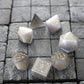 Dragon Shield Gray Cats Eye Gemstone DND Dice Set