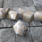 Dragon Shield Gray Cats Eye Gemstone DND Dice Set