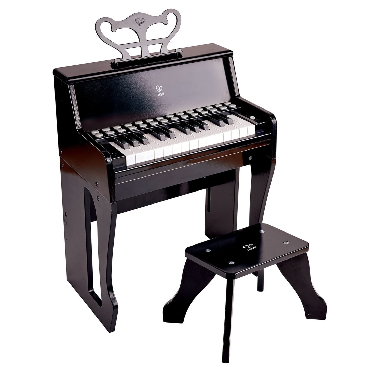 Hape Learn With Lights Black Piano With Stool