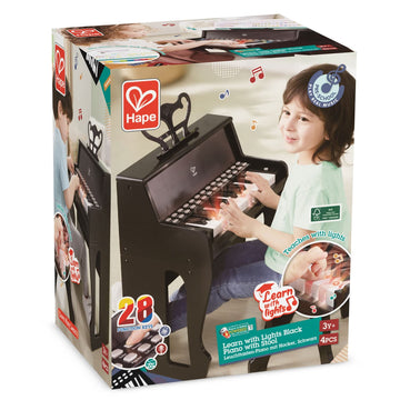 Hape Learn With Lights Black Piano With Stool