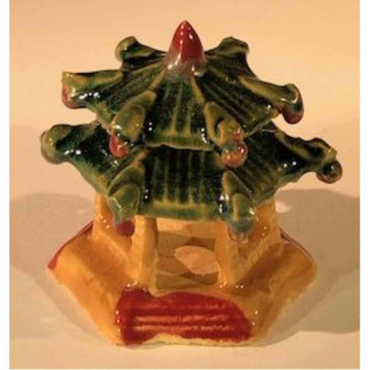 Glazed Ceramic Pagoda Figurine  2