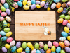 Happy Easter Solid Maple Wood Serving Board Platter - 11" x 16" | Easter Egg Wooden Tokens | Made in the USA 🇺🇸