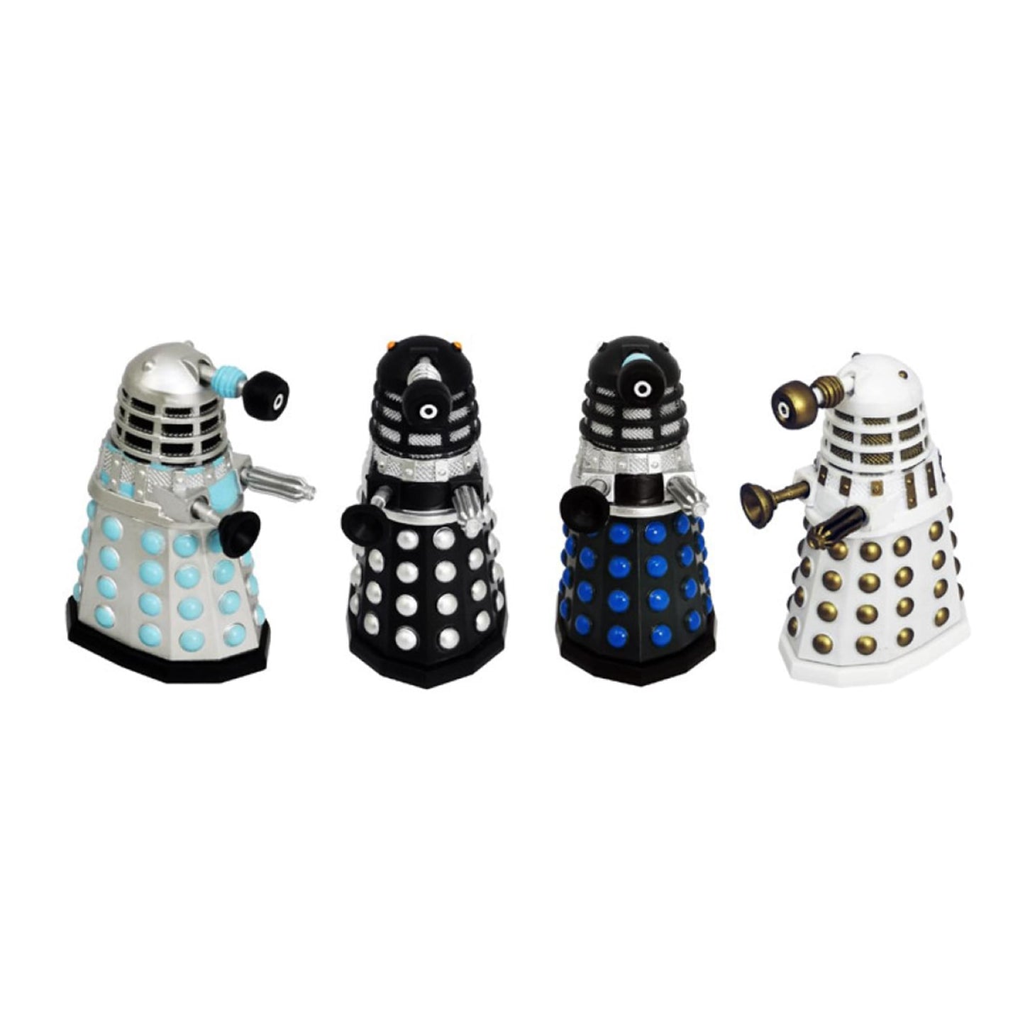 Cathys Candy Cart Doctor Who Dalek Figure Set of 4 - 3 Inch Multi-colored Plastic Collectibles