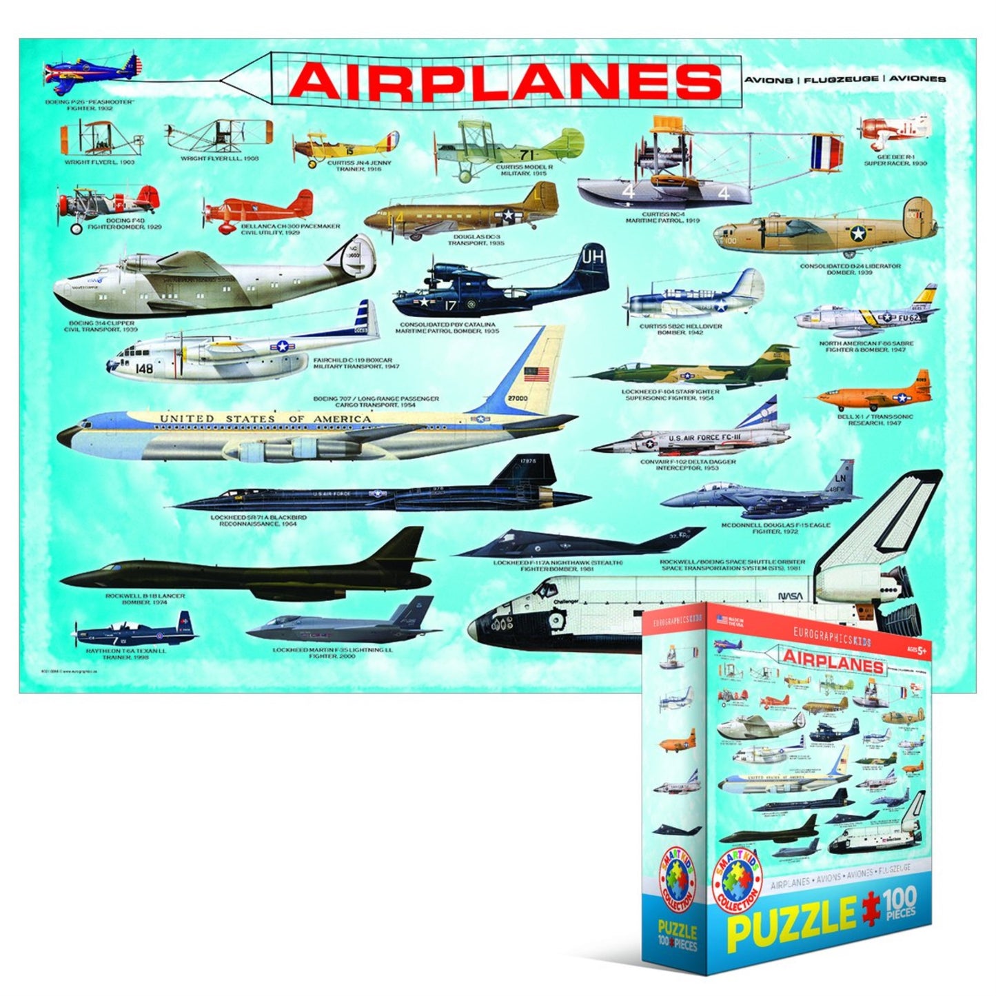 Airplanes 100 Piece Jigsaw Puzzle