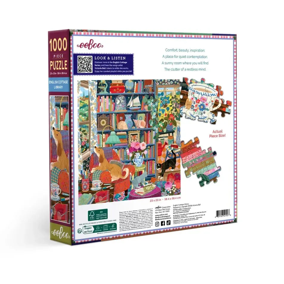 English Cottage Library 1000 Piece Jigsaw Puzzle eeBoo