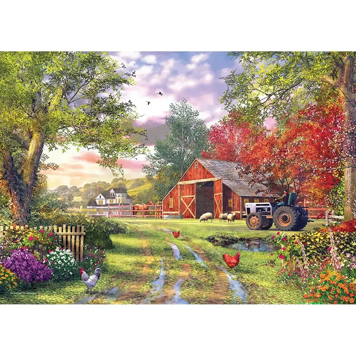 Evening at the Barnyard 104 Connecting Pieces Jigsaw Puzzle Eurographics