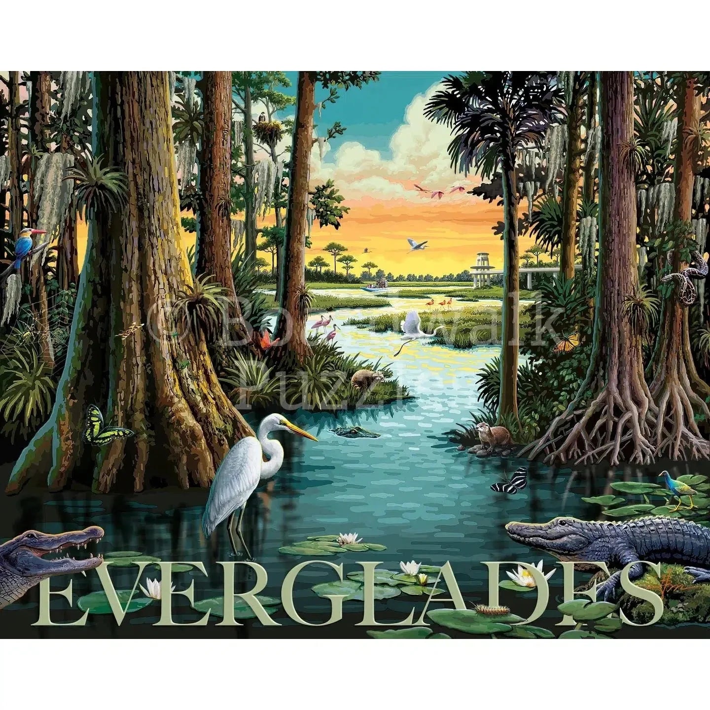 Everglades National Park 500 Piece Jigsaw Puzzle Boardwalk