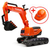 Falk KX080-4 Excavator Ride-On Toy, Large Orange Plastic, Age 3+, Model FA122