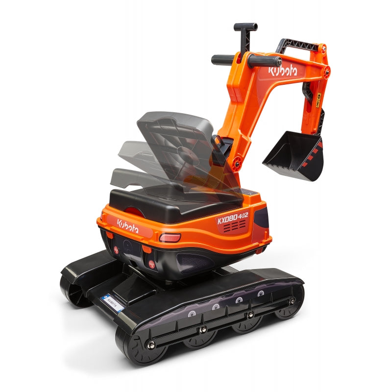 Falk KX080-4 Excavator Ride-On Toy, Large Orange Plastic, Age 3+, Model FA122