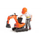 Falk Kubota Kx080.4 Excavator With Opening Seat And Helmet Included, Push-Along & Ride-On +3 Years
