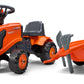 Falk Kubota Ride-On And Push-Along Tractor With Trailer And Tools +1 Year