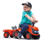 Falk Kubota Ride-On And Push-Along Tractor With Trailer And Tools +1 Year