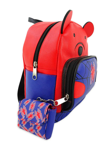 Marvel Spider-Man Bear 10 Inch Pleather Backpack W/ Coin Purse