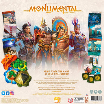 Monumental Lost Kingdoms Expansion - Civilization & Deckbuilding Board Game, Adds A 5Th Player, Ages 10+, 1-5 Players, 90-120 Min