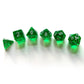 Free League Dragonbane 6-Piece Green Transparent Dice Set, Includes D4-D20, Standard Size, Model 230015