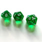 Free League Dragonbane 6-Piece Green Transparent Dice Set, Includes D4-D20, Standard Size, Model 230015