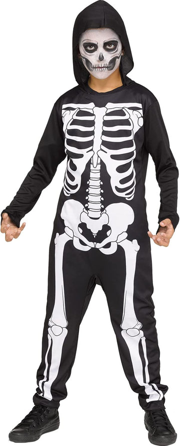 Boys Skele Jumpsuit Child Halloween Costume Size Medium 8-10