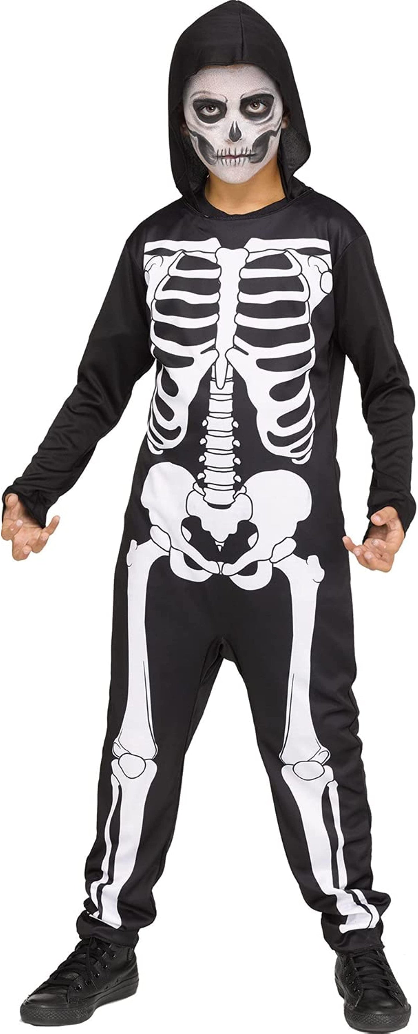 Boys Skele Jumpsuit Child Halloween Costume Size Large 12-14