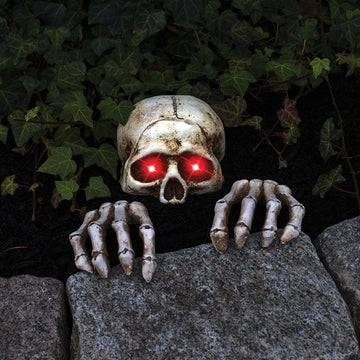 Light-Up Skele-Peeper Grave Breaker Halloween Decor
