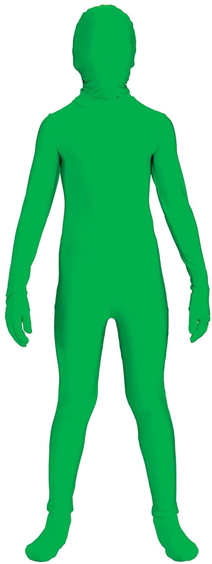 Disappearing Man Stretch Costume Jumpsuit Teen: Green One Size Fits Most