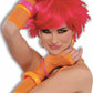 Fishnet Fingerless Long Costume Glove Orange One Size
