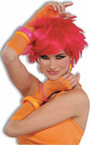 Fishnet Fingerless Long Costume Glove Orange One Size