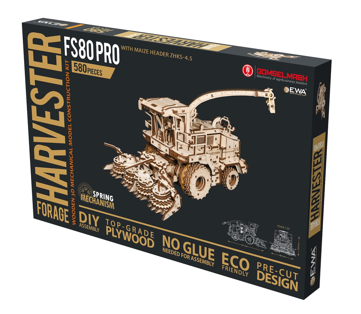 Forage Harvester FS80 Pro — Mechanical Wooden Model, 580 Pieces