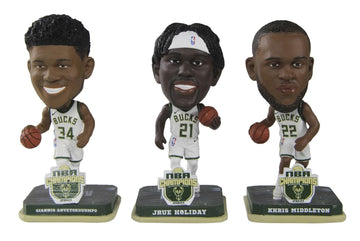 Foco Milwaukee Bucks 2021 Nba Finals Champions Mini Bobblehead 3-Pack Set Bobble Head