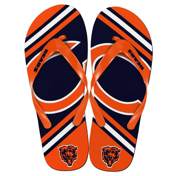 Chicago Bears Nfl Unisex Big Logo Flip Flops Medium (W 9-10/M 7-8)