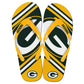 Green Bay Packers Nfl Unisex Big Logo Flip Flops Small (W 7-8)