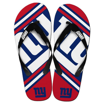 New York Giants Nfl Unisex Big Logo Flip Flops Small (W 7-8)