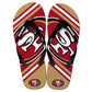 San Francisco 49Ers Nfl Unisex Big Logo Flip Flops Small (W 7-8)