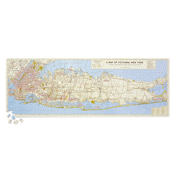 Fictional Map of New York City 1000 Piece Panoramic Jigsaw Puzzle Brass Monkey