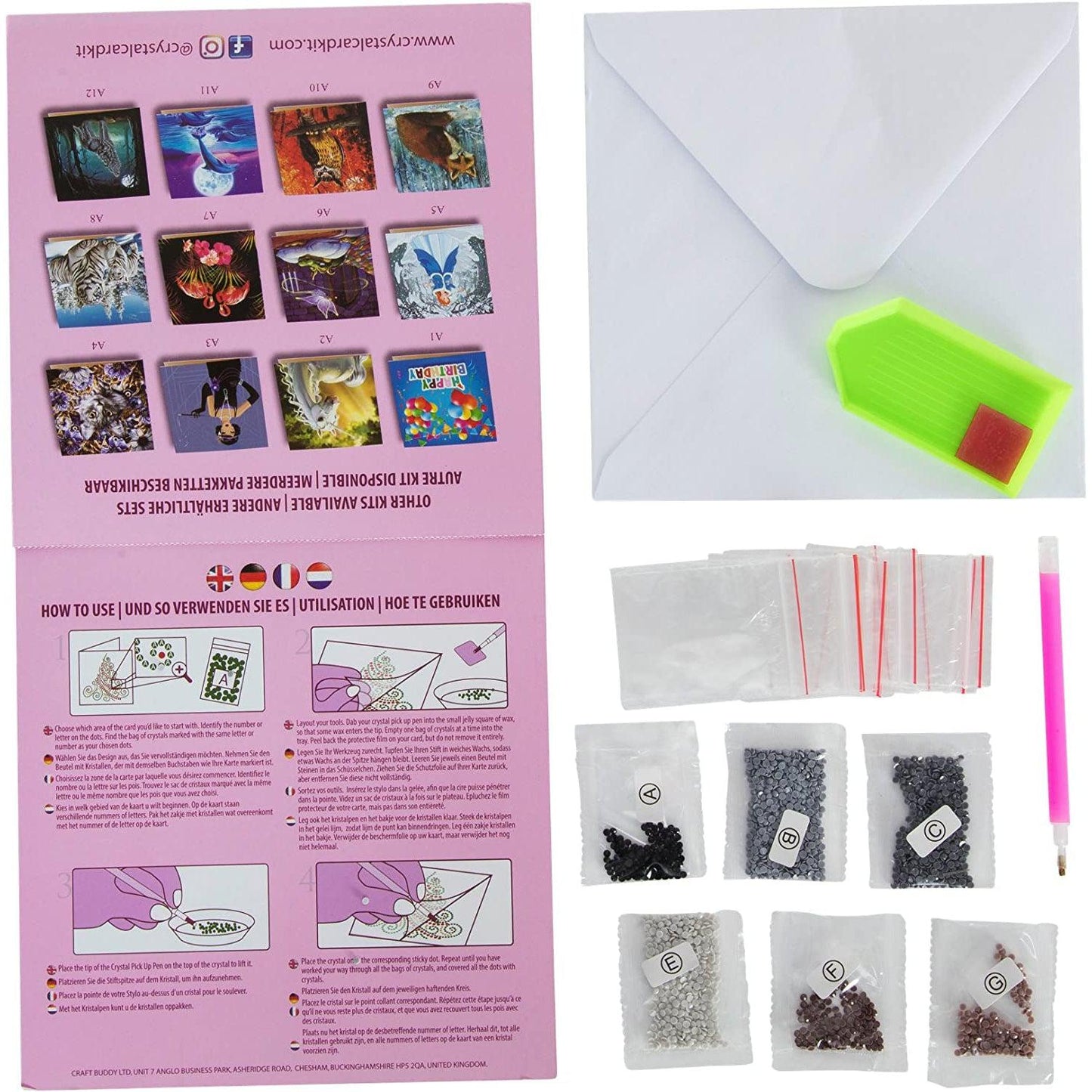 Flamingos Crystal Art Card Kit Craft Buddy