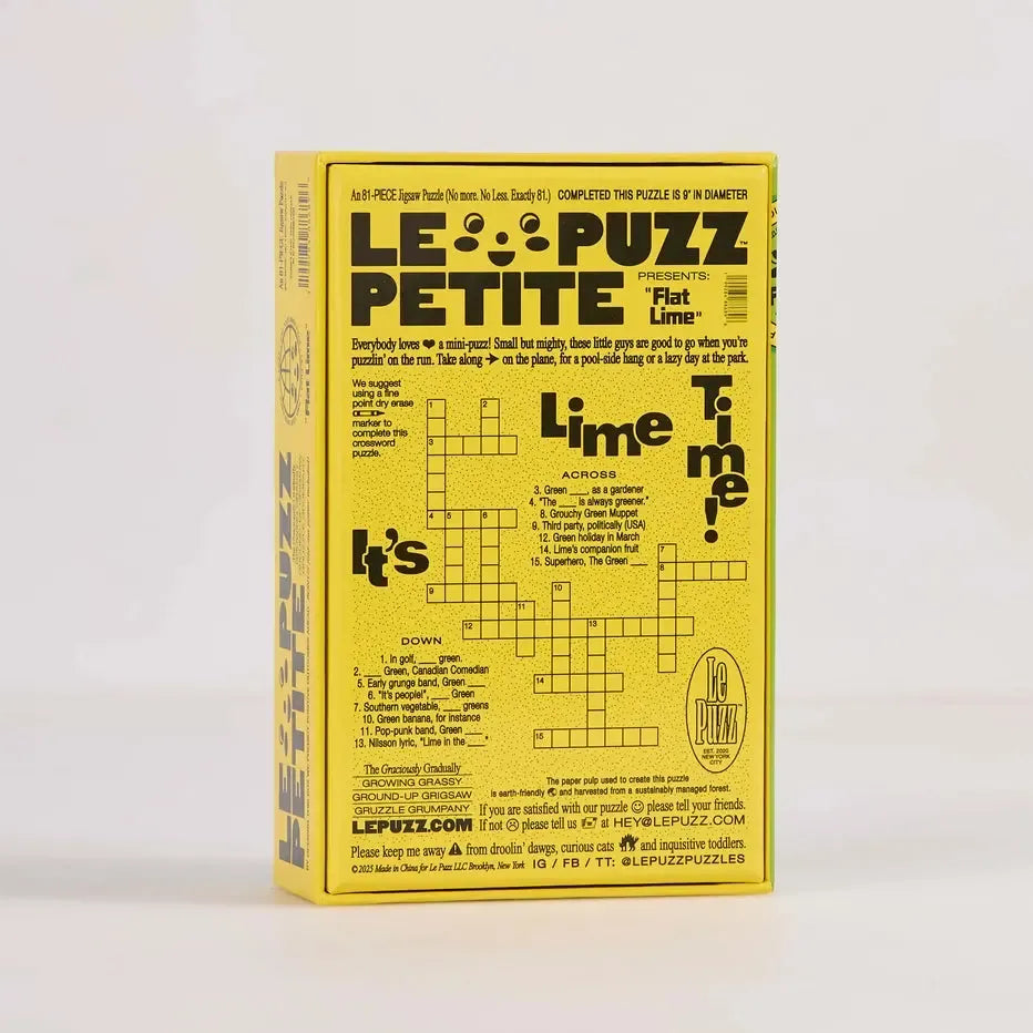 Flat Lime 81 Piece Round Jigsaw Puzzle Le Puzz