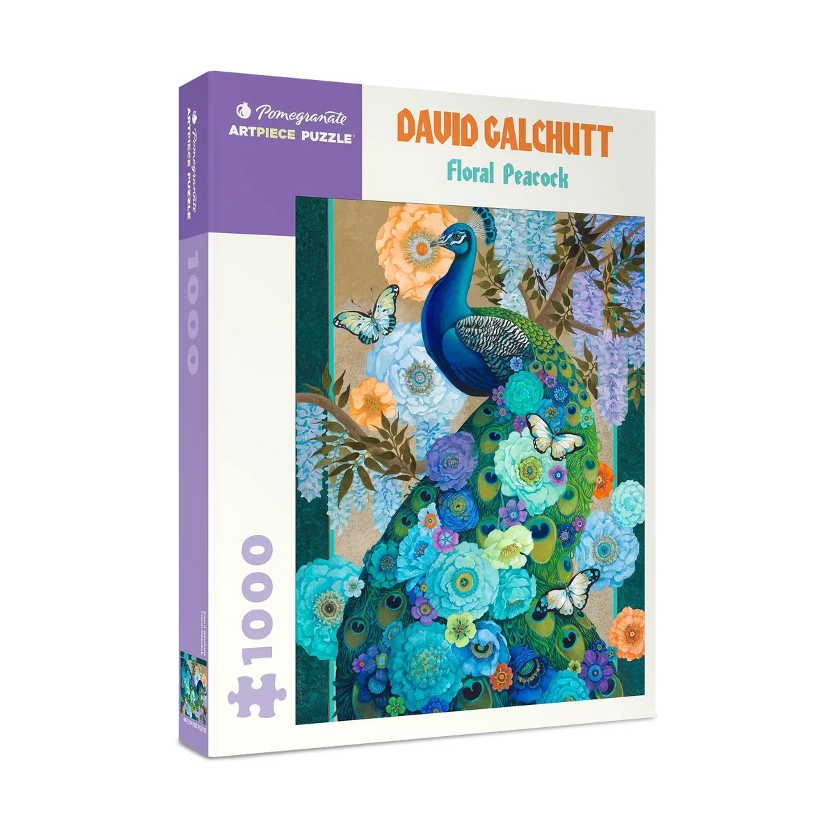 Floral Peacock by David Galchutt 1000 Piece Jigsaw Puzzle Pomegranate