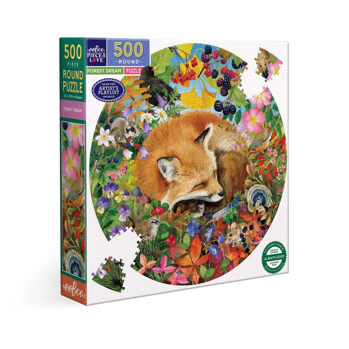 Forest Dream 500 Piece Round Jigsaw Puzzle eeBoo