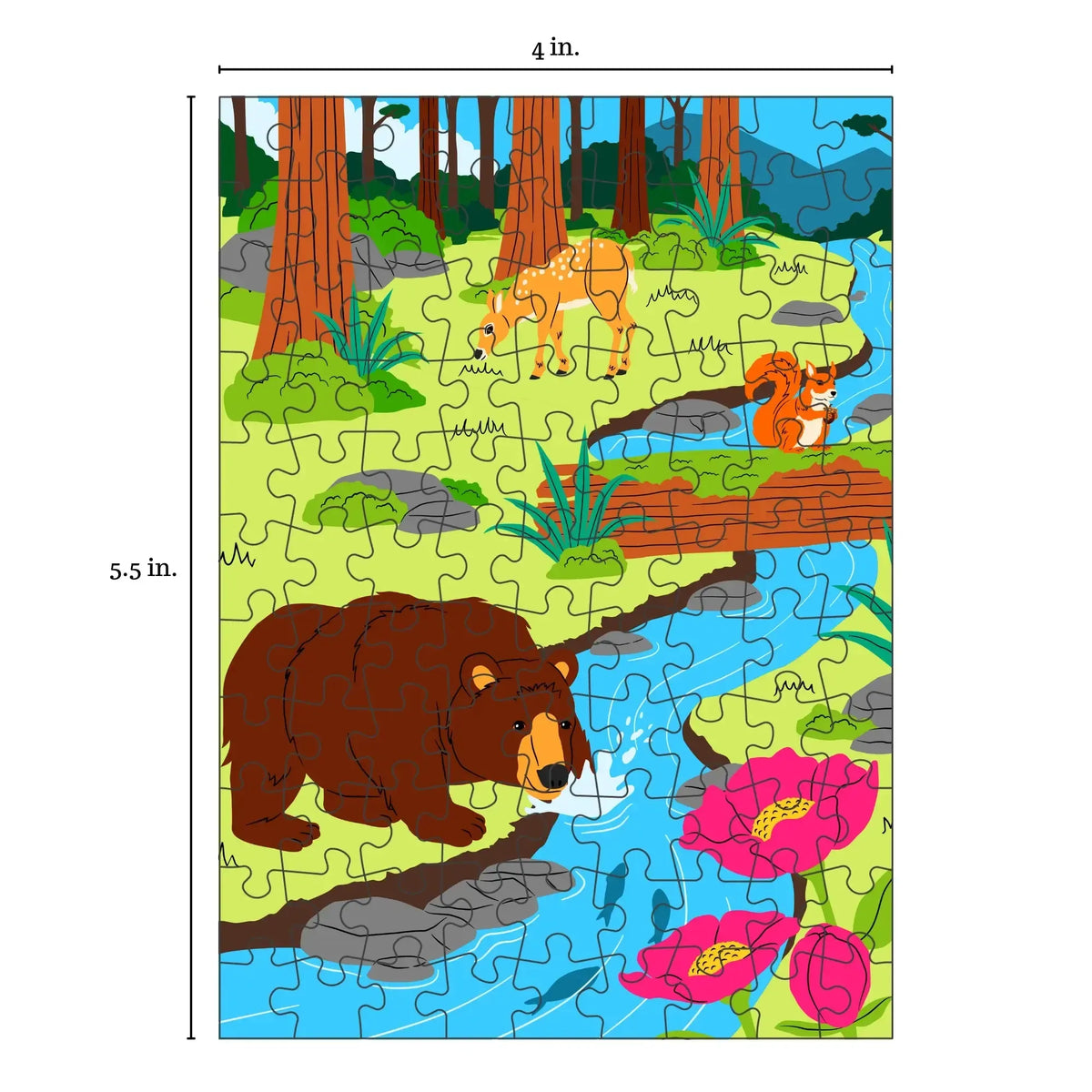 Forest Friends 99 Piece Mini Jigsaw Puzzle Puzzledly