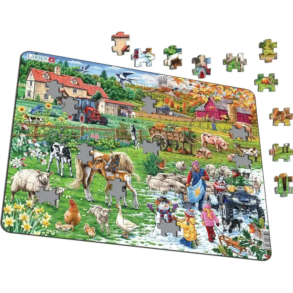 Four Season at the Farm 140 Piece Tray Jigsaw Puzzle Larsen